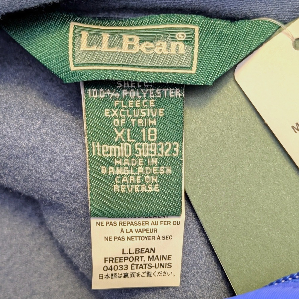 LL Bean Kids' Mountain Classic 3-in-1 Jacket Size Large 14-16 Blue Hooded Unisex - Picture 7 of 11
